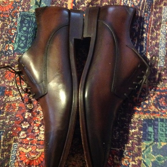 Curatore men\'s Dark Brown Leather Dress Shoes, made in Italy - 11 - Gently Used